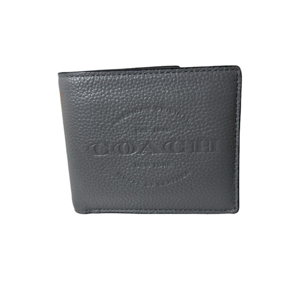 [Coach] Men’s Gray DBL Bill Wallet NAT